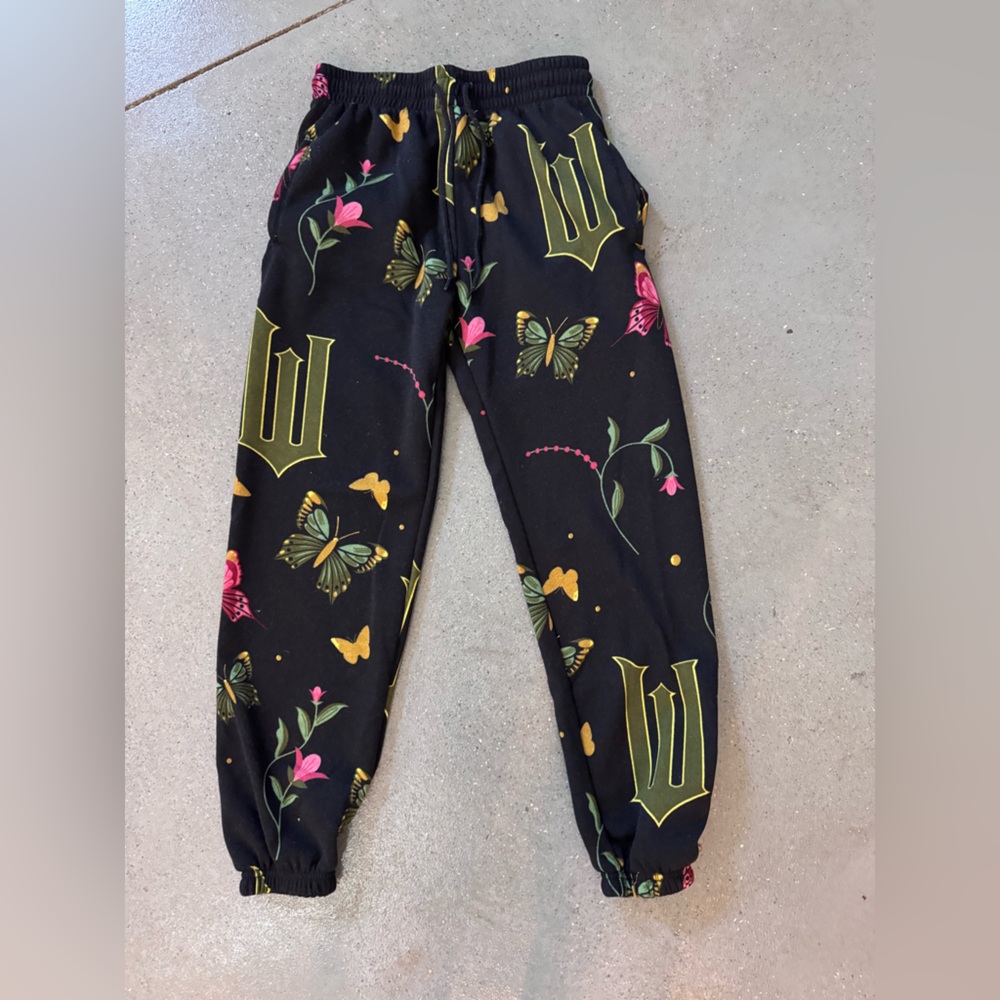 Wicked Floral & Butterfly Print Jogger Pants - Black